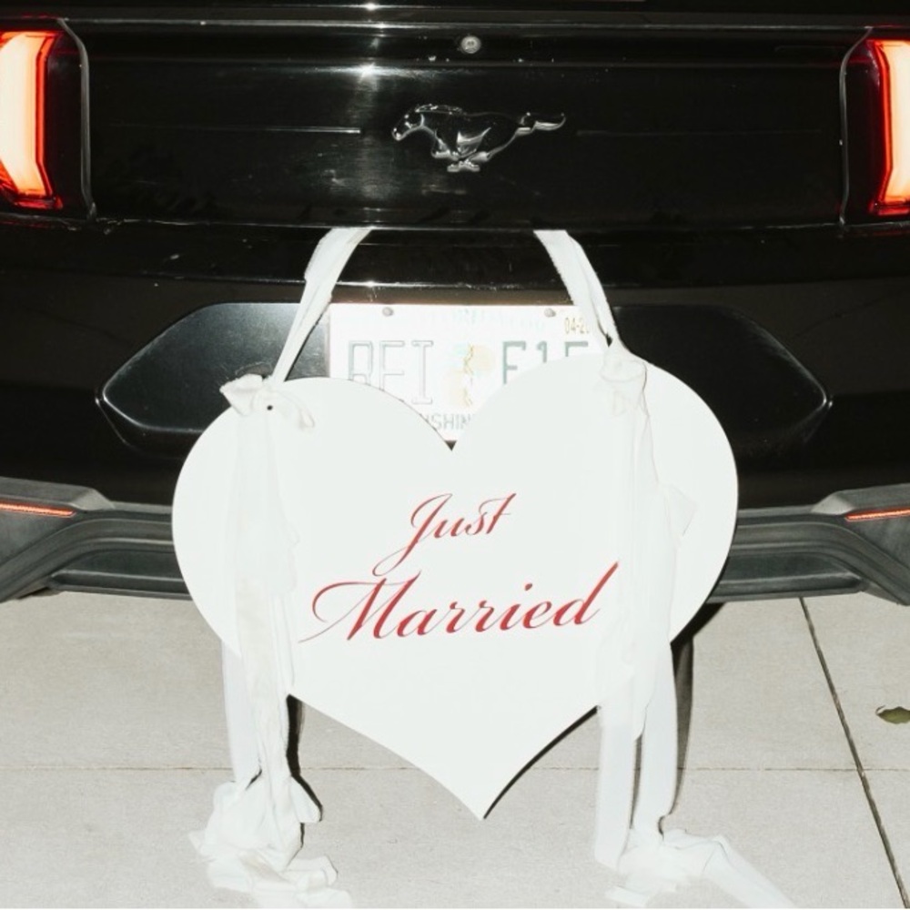 Just married heart sign
